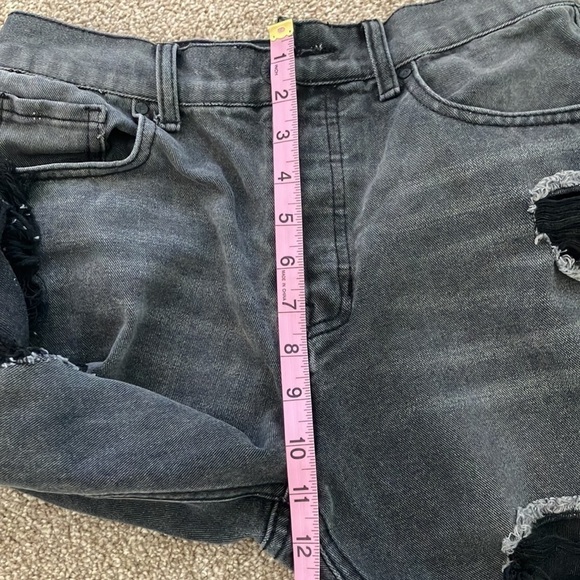 Blue Savvy Grey High Rise Black Destroyed Jeans Size 9/29 - Picture 7 of 9